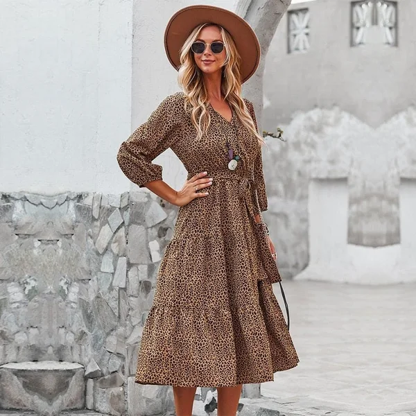 Robe Bohème Léopard Chic
