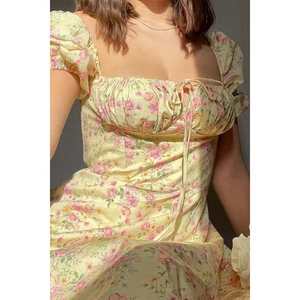 Robe Bohème Manche Bouffante – Agatha