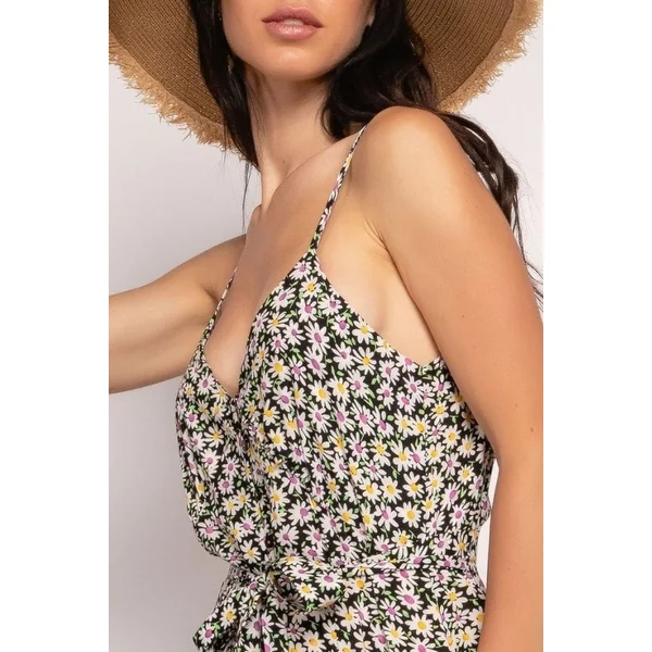 Robe Bohème Noire Fleurie
