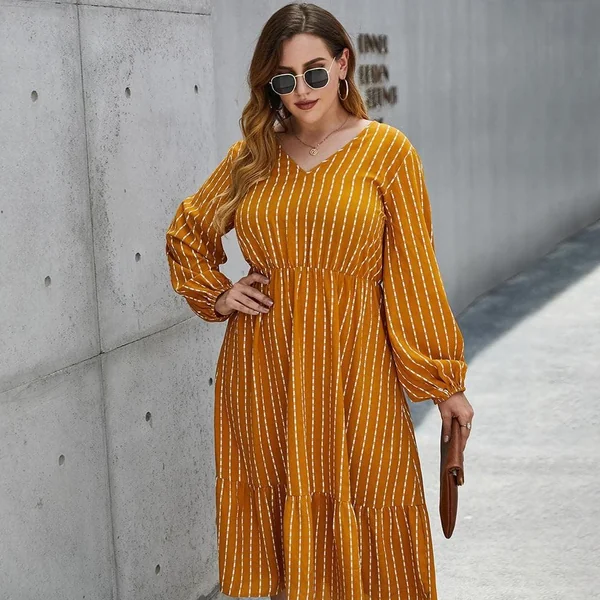 Robe Bohème Rayure Verticale