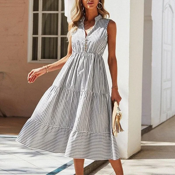 Robe Bohème Rayée