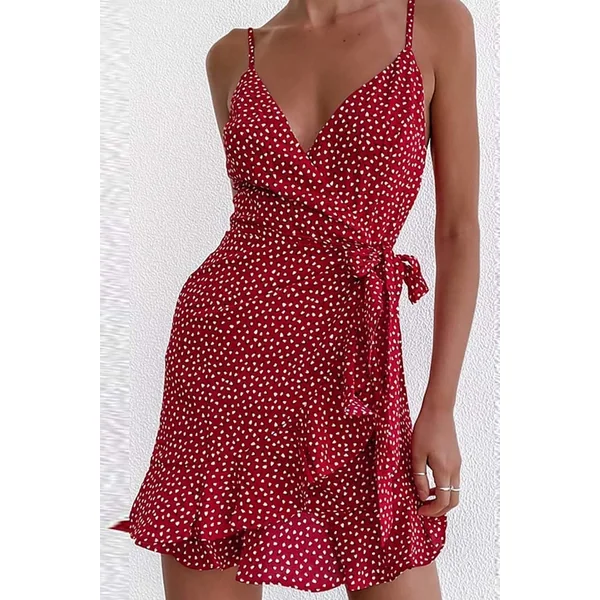Robe Bohème Rouge à Nœud – Iris