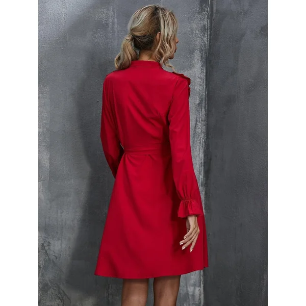 Robe Bohème Rouge À Volants