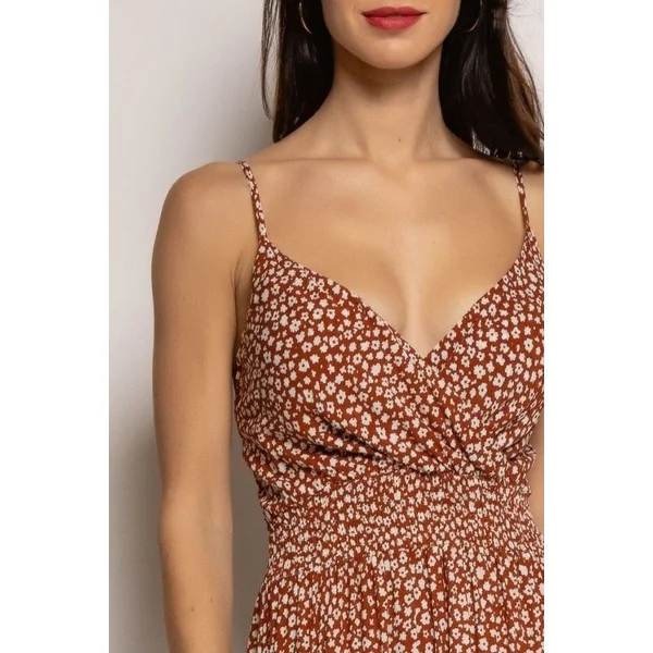 Robe Bohème Terracotta Fleurie