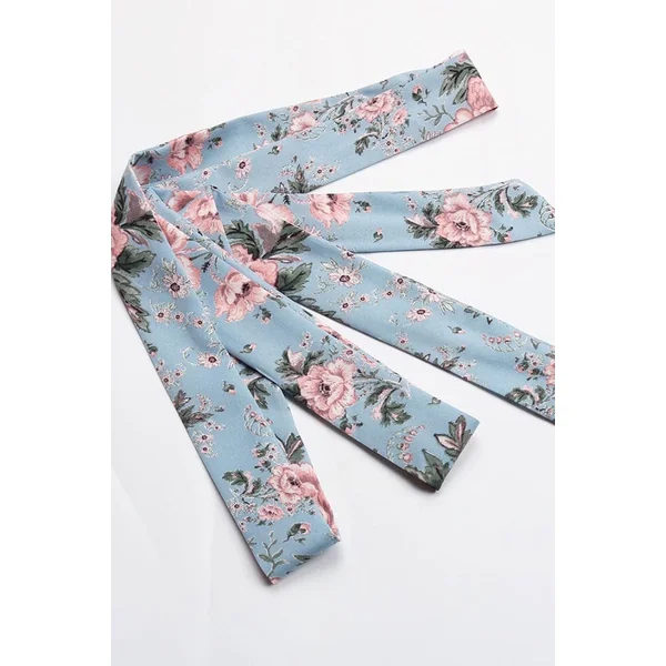 Robe Bohème Turquoise à Ceinture – Annabelle