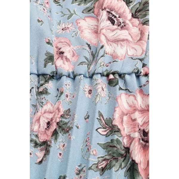 Robe Bohème Turquoise à Ceinture – Annabelle