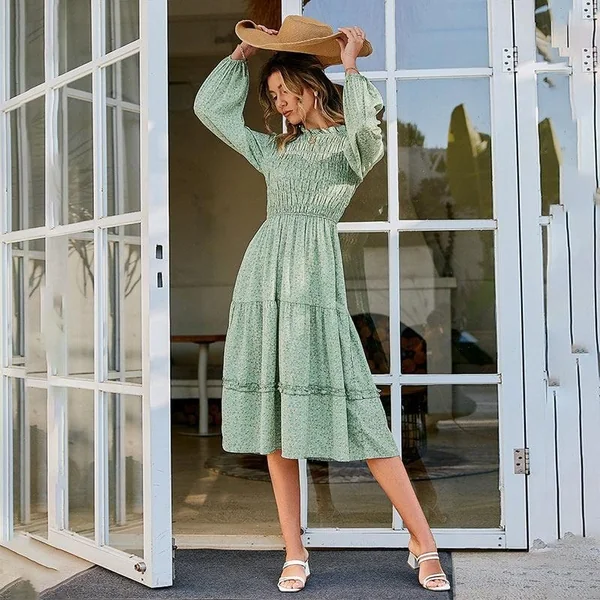 Robe Bohème Vert Clair