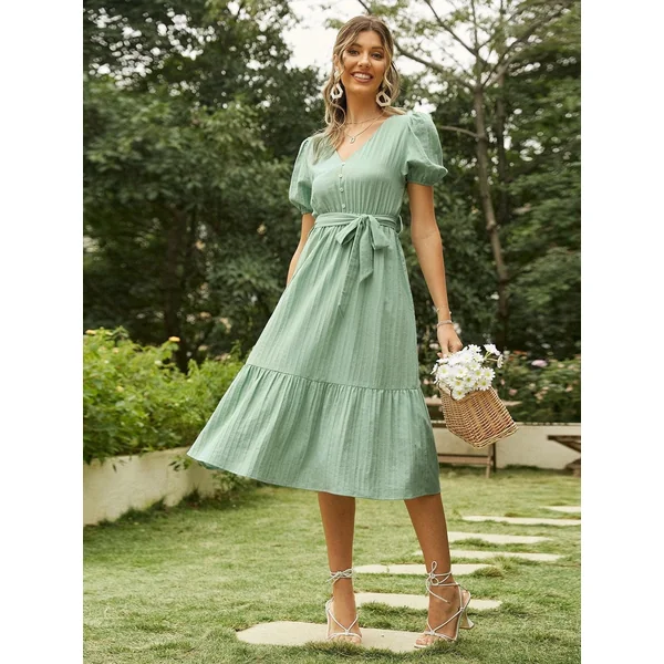 Robe Bohème Vert Sauge
