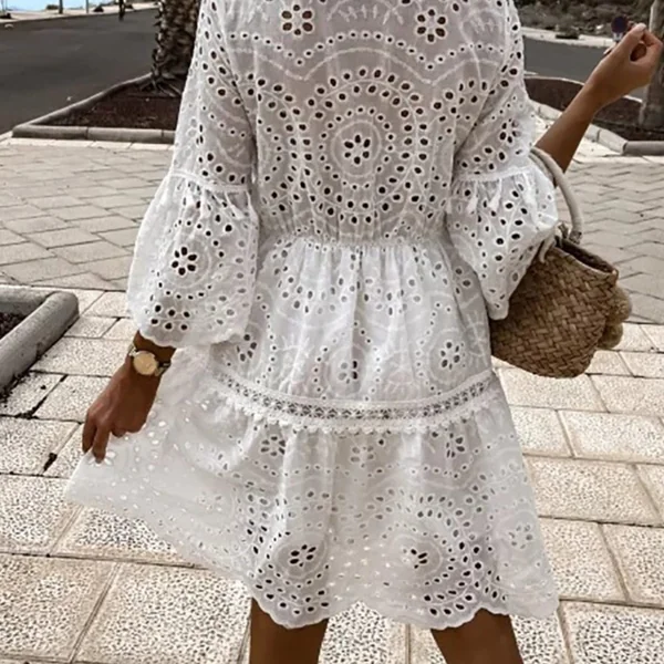 Robe bohémienne courte à manches évasées