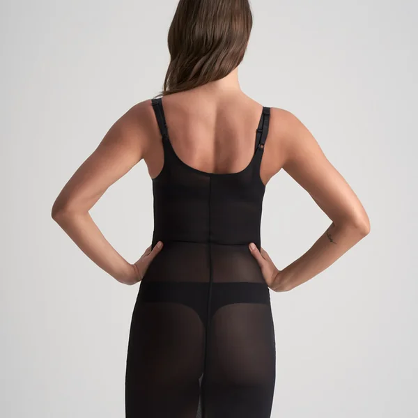 Robe buste ouvert gainante Noire Bye Bra Powermesh Shapewear Bye Bra
