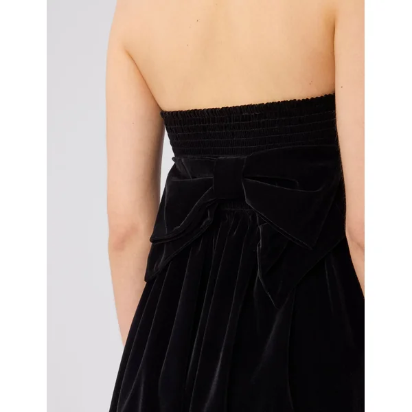 Robe bustier en velours Noir
