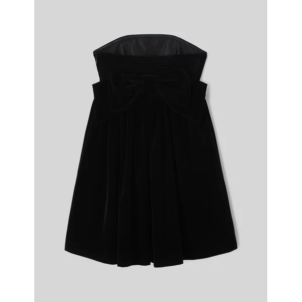 Robe bustier en velours Noir