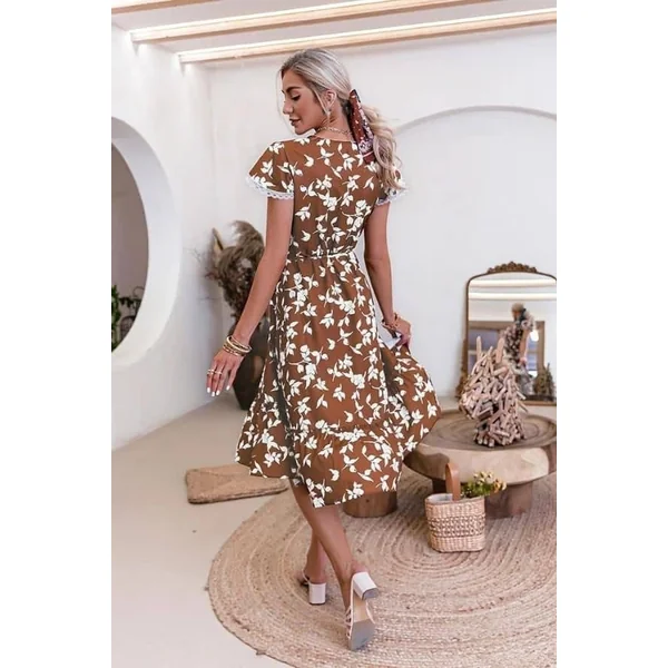 Robe Champêtre Blanc et Marron