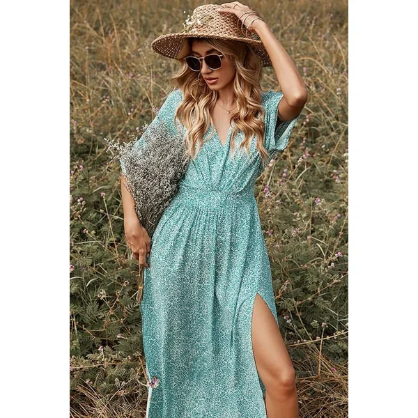 Robe Champêtre Chic Turquoise