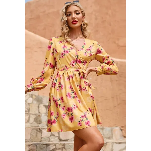 Robe Champêtre Courte Jaune