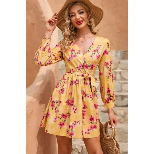Robe Champêtre Courte Jaune