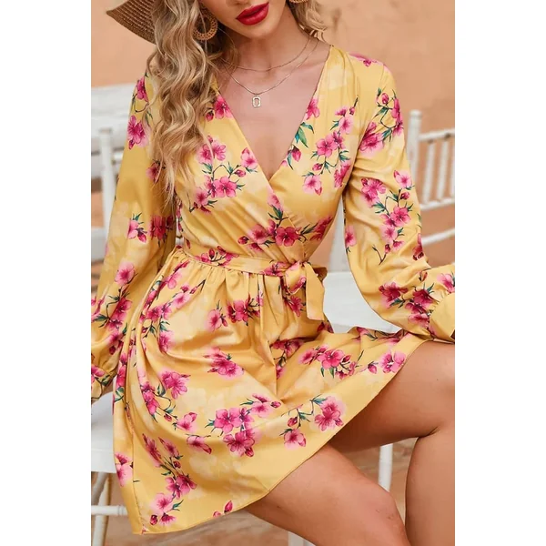 Robe Champêtre Courte Jaune