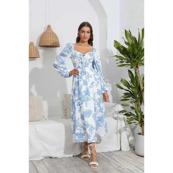 Robe Champêtre Longue Et Avec Manche