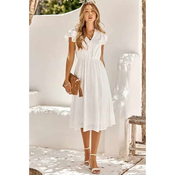 Robe Champêtre Mi-Longue Fluide