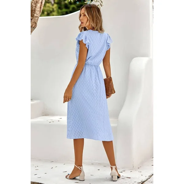 Robe Champêtre Mi-Longue Fluide
