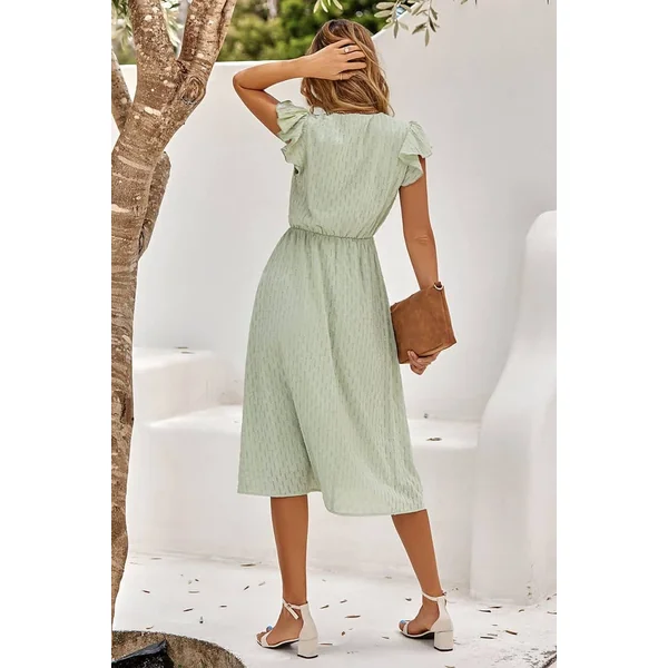 Robe Champêtre Mi-Longue Fluide