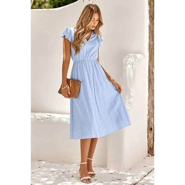 Robe Champêtre Mi-Longue Fluide
