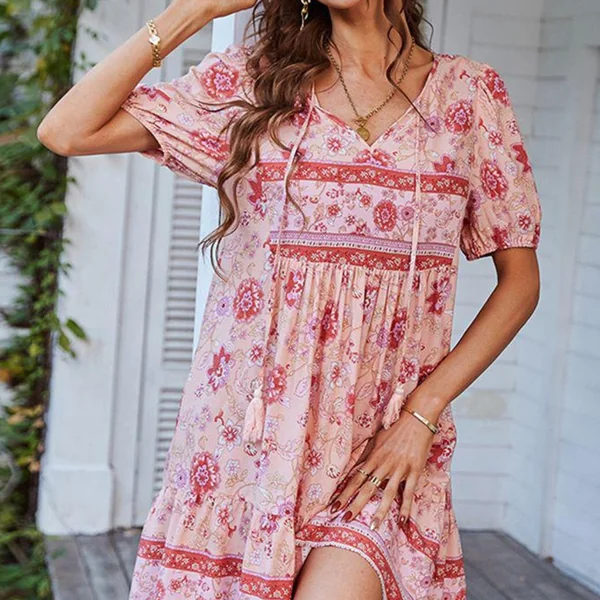 Robe champêtre à imprimé floral