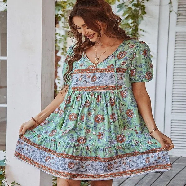 Robe champêtre à imprimé floral