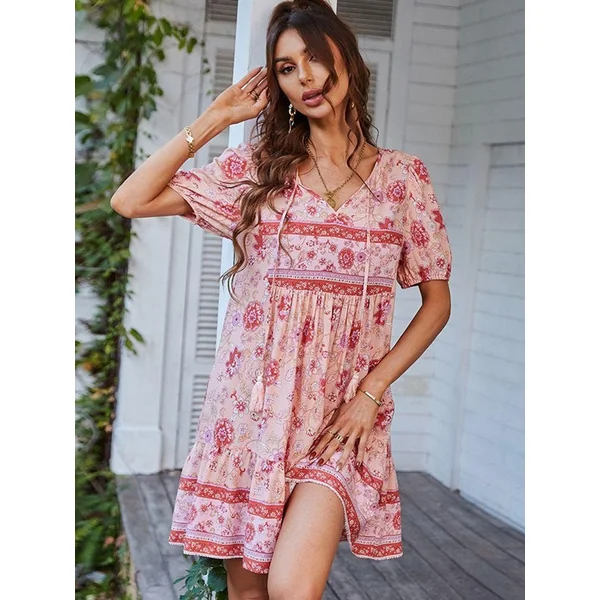 Robe champêtre à imprimé floral