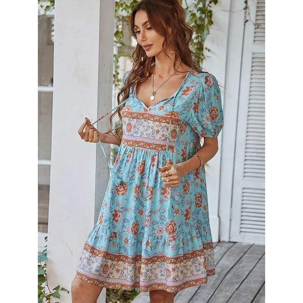 Robe champêtre à imprimé floral