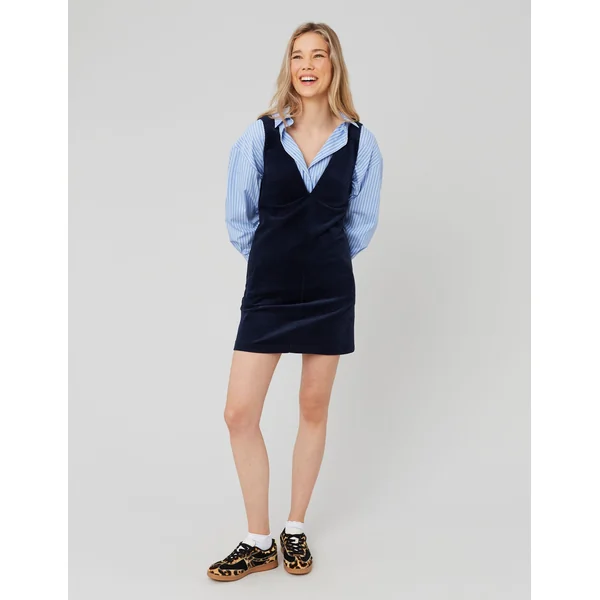Robe chasuble velours Bleu foncé