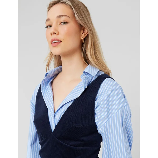 Robe chasuble velours Bleu foncé