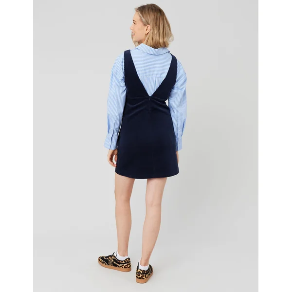 Robe chasuble velours Bleu foncé
