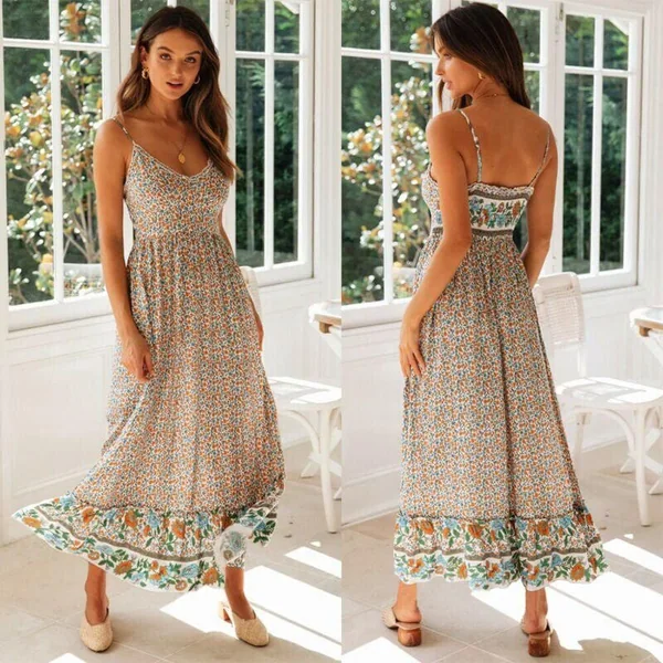 Robe chic bohémienne sans manches