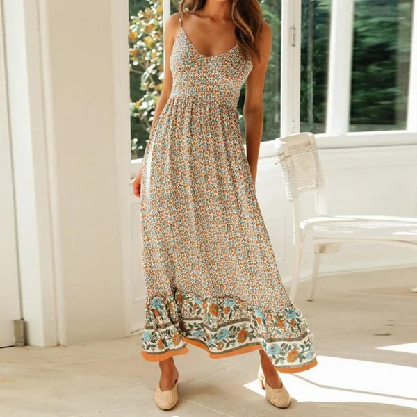 Robe chic bohémienne sans manches