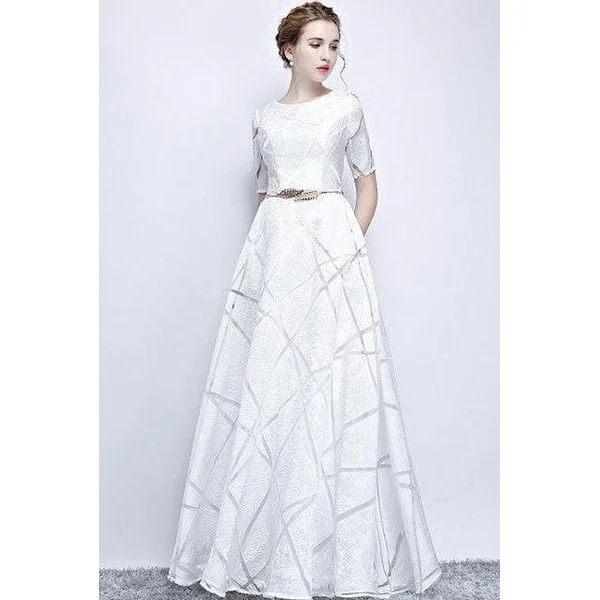 Robe Cocktail Blanche Longue Bohème Champêtre