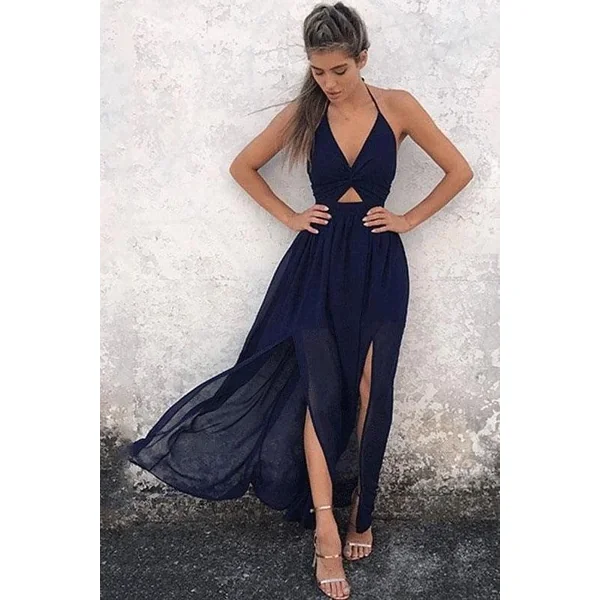Robe Cocktail Chic Mariage Bleu Marine