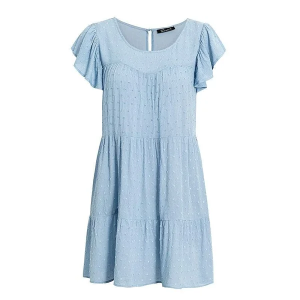 Robe Courte Bleue Mignonne De Bohème