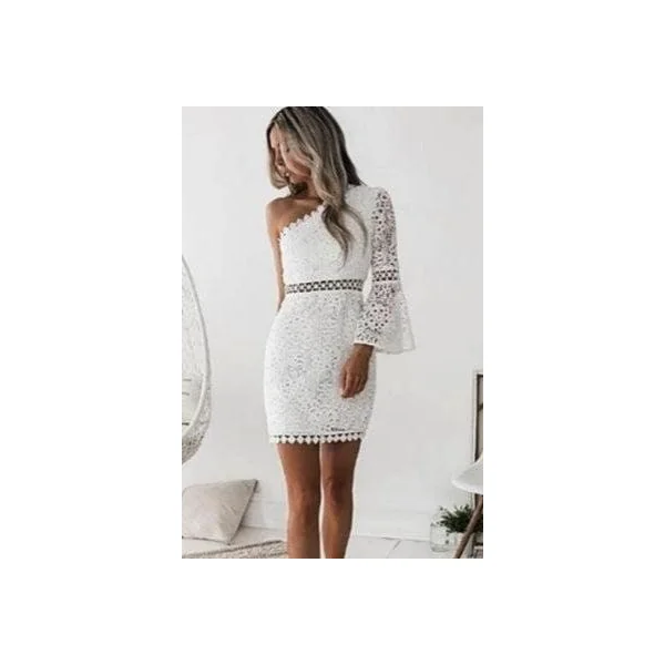 Robe Courte Bohème Blanche Asymétrique