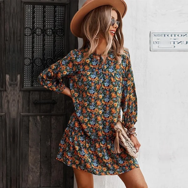Robe Courte Bohème à Fleurs