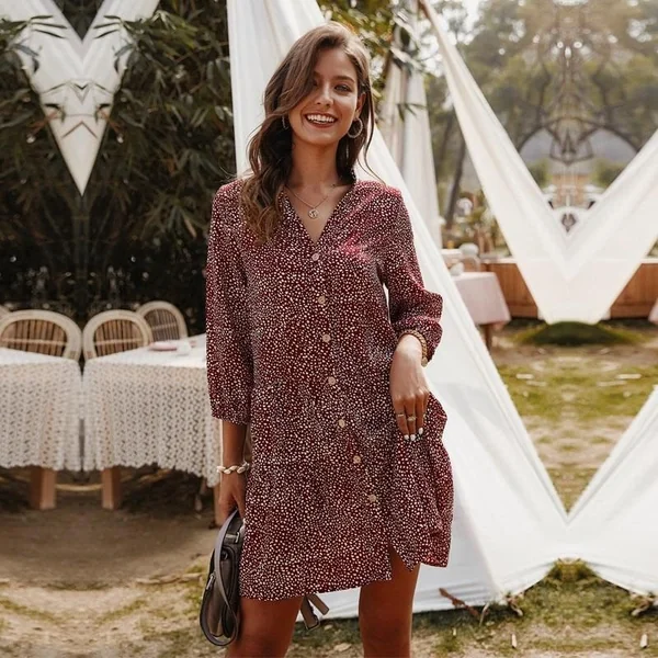 Robe courte champêtre