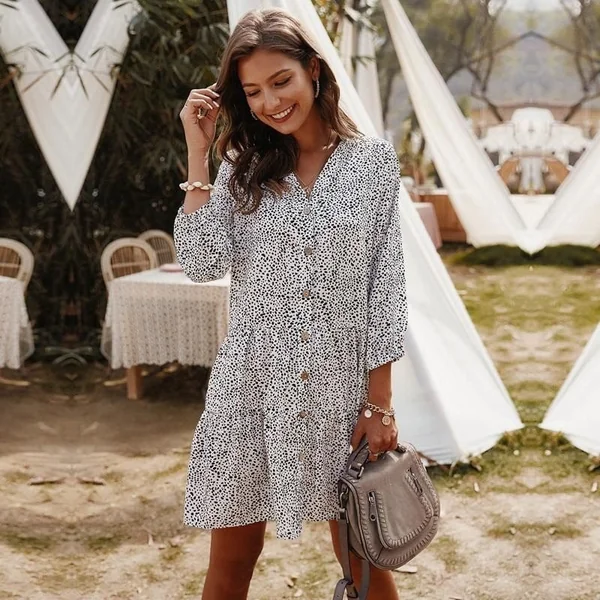 Robe courte champêtre
