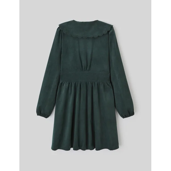 Robe courte col claudine Vert sapin