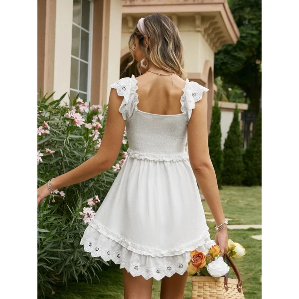 Robe Courte De Mariage Bohème Blanc