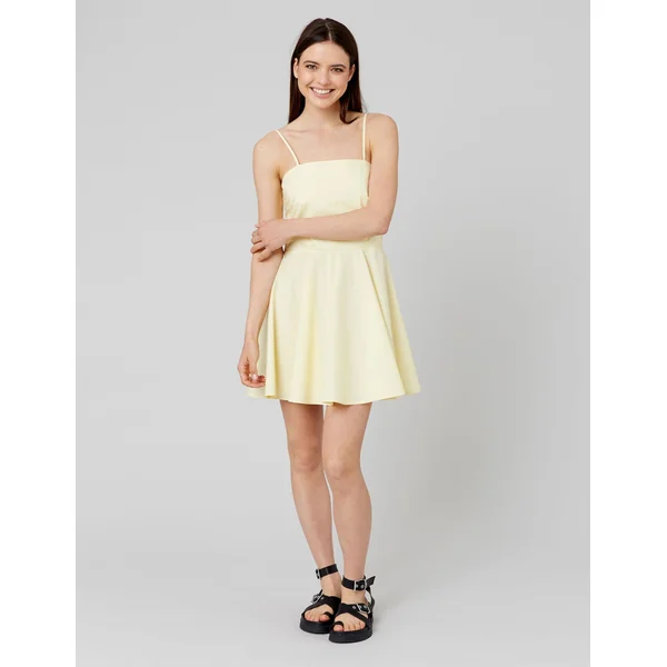 Robe courte fines bretelles Jaune