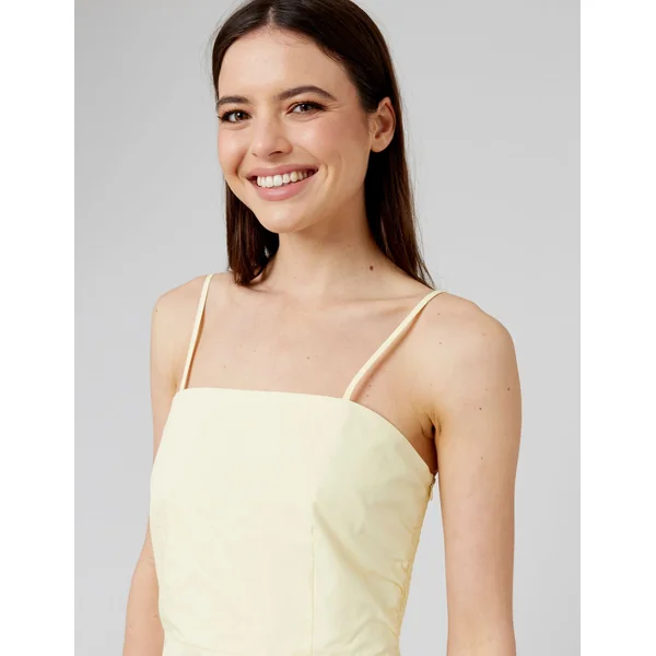 Robe courte fines bretelles Jaune
