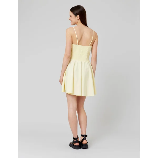 Robe courte fines bretelles Jaune