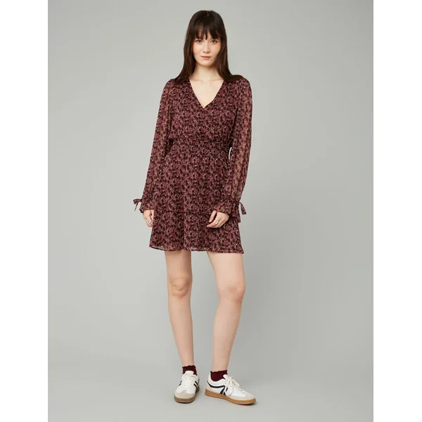 Robe courte imprimée Bordeaux