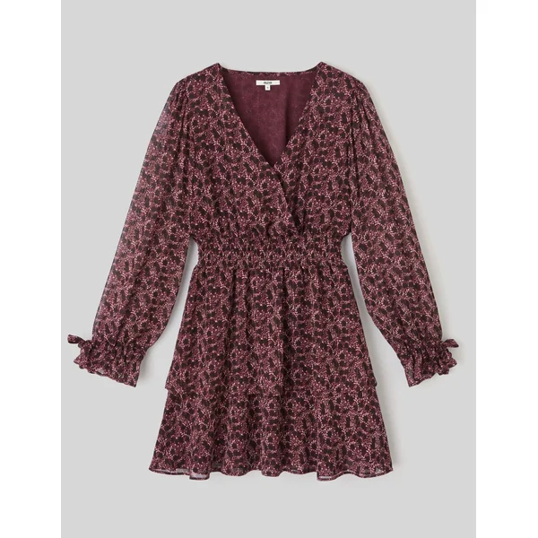 Robe courte imprimée Bordeaux