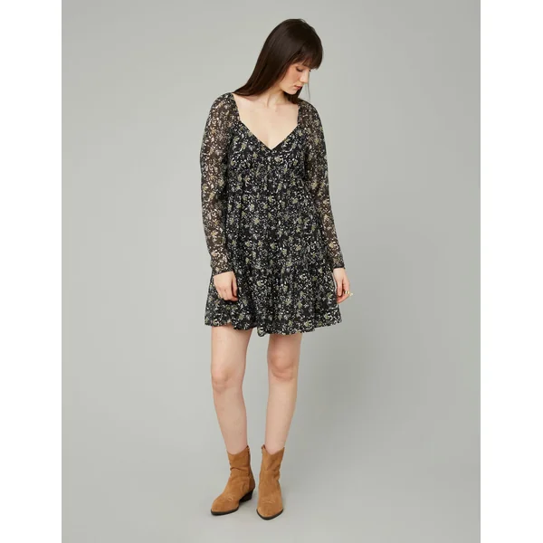 Robe courte imprimée Noir